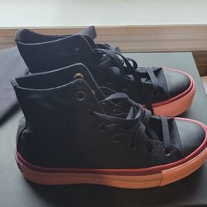 Converse Black and Pink High-Top Sneakers